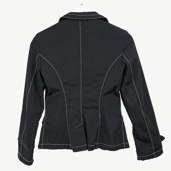 Weekend Max Mara Black Contrast-Stitching Nylon Blazer - Picture 2 of 11